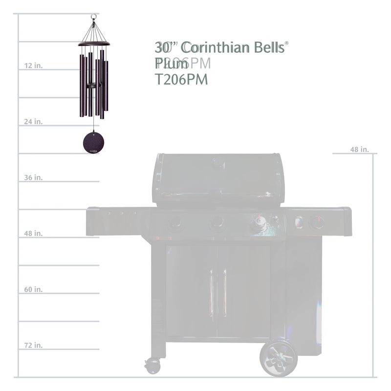 Corinthian Bells أجراس كورنثيان من ويند ريفر - جرس ريح بقطر 30 بوصة بلوم لتزيين الفناء، الحديقة، والديكور الخارجي (جرس ألمنيوم) مصنوع في الولايات المتحدة الأمريكية - Image 1